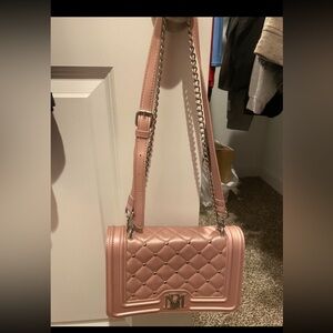 Pink Crossbody Bag with Quilted Design